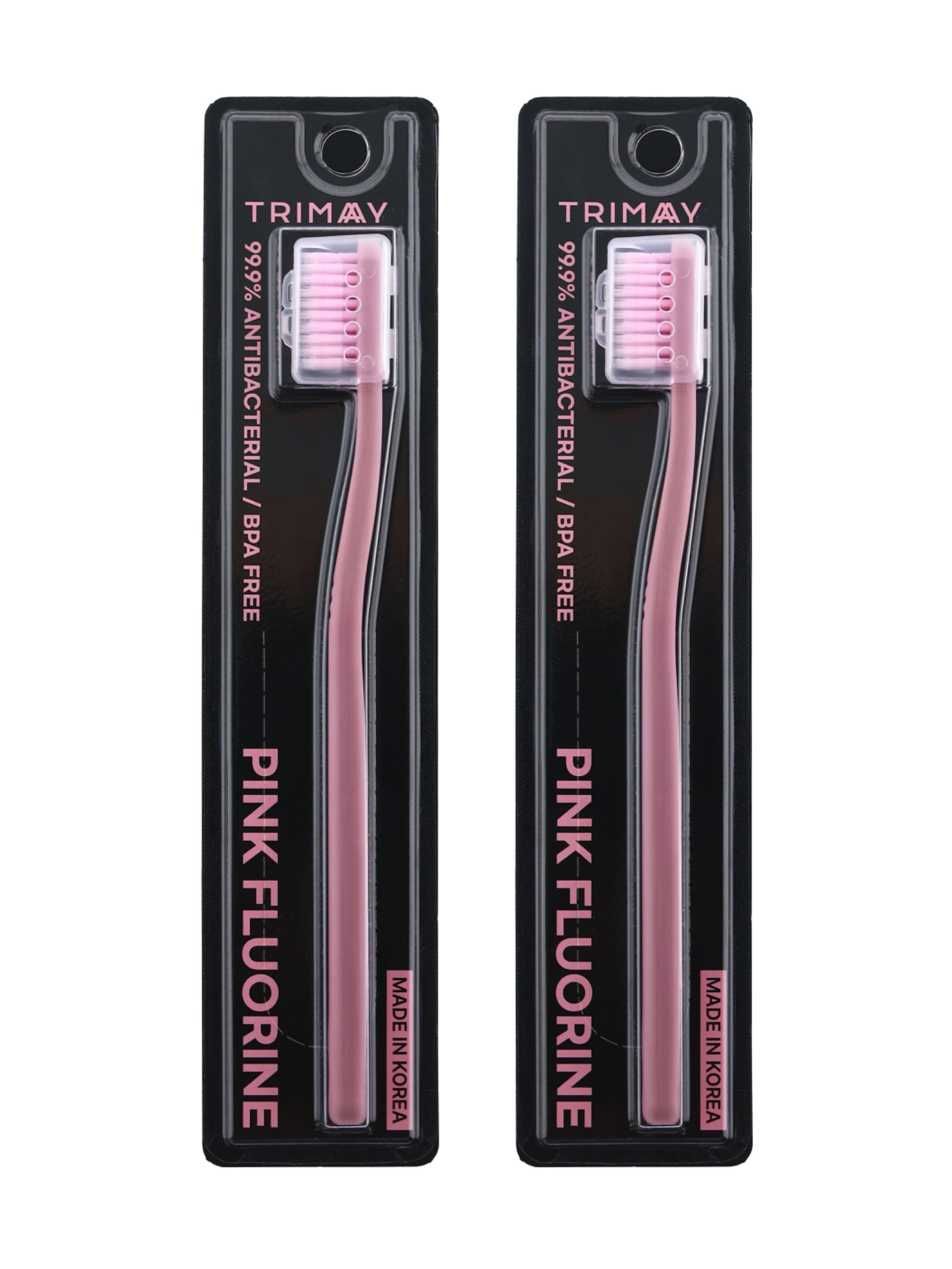 Зубная щетка мягкая щетина набор 2 шт. Toothbrush black pink fluorine