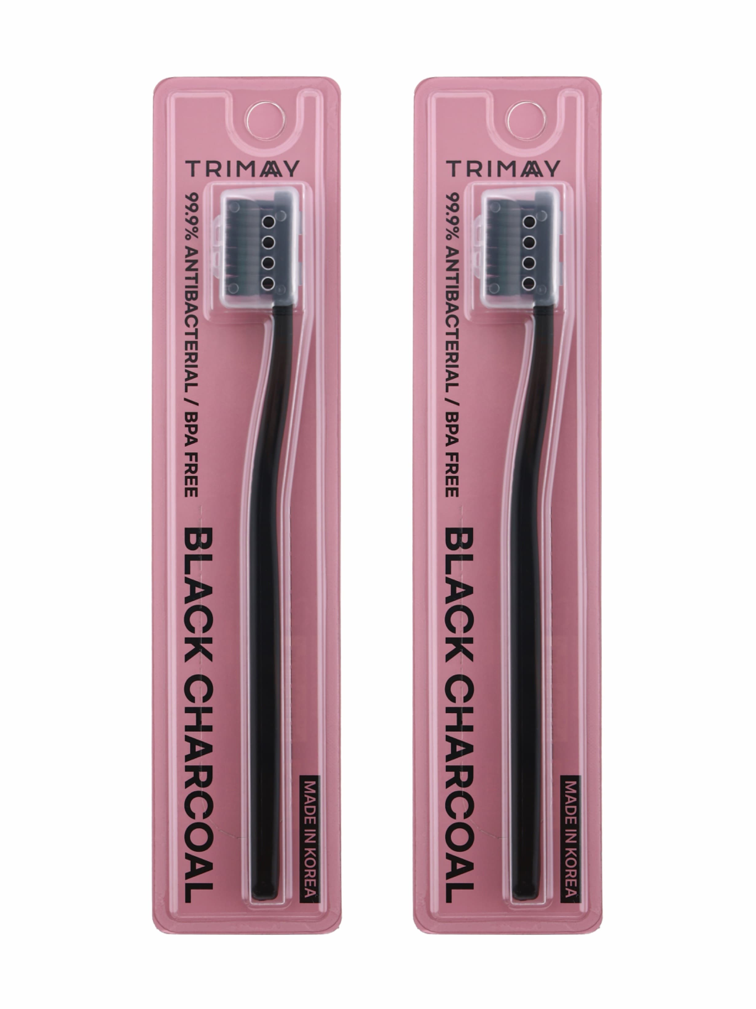 Зубная щетка мягкая щетина набор 2 шт. Toothbrush black charlcoal — фото 1