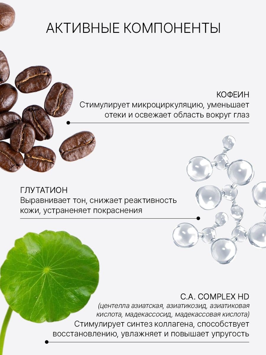 Многофункциональные  тканевые патчи для кожи вокруг глаз Gluta Ci Caffeine Eye Pad, 60 шт.