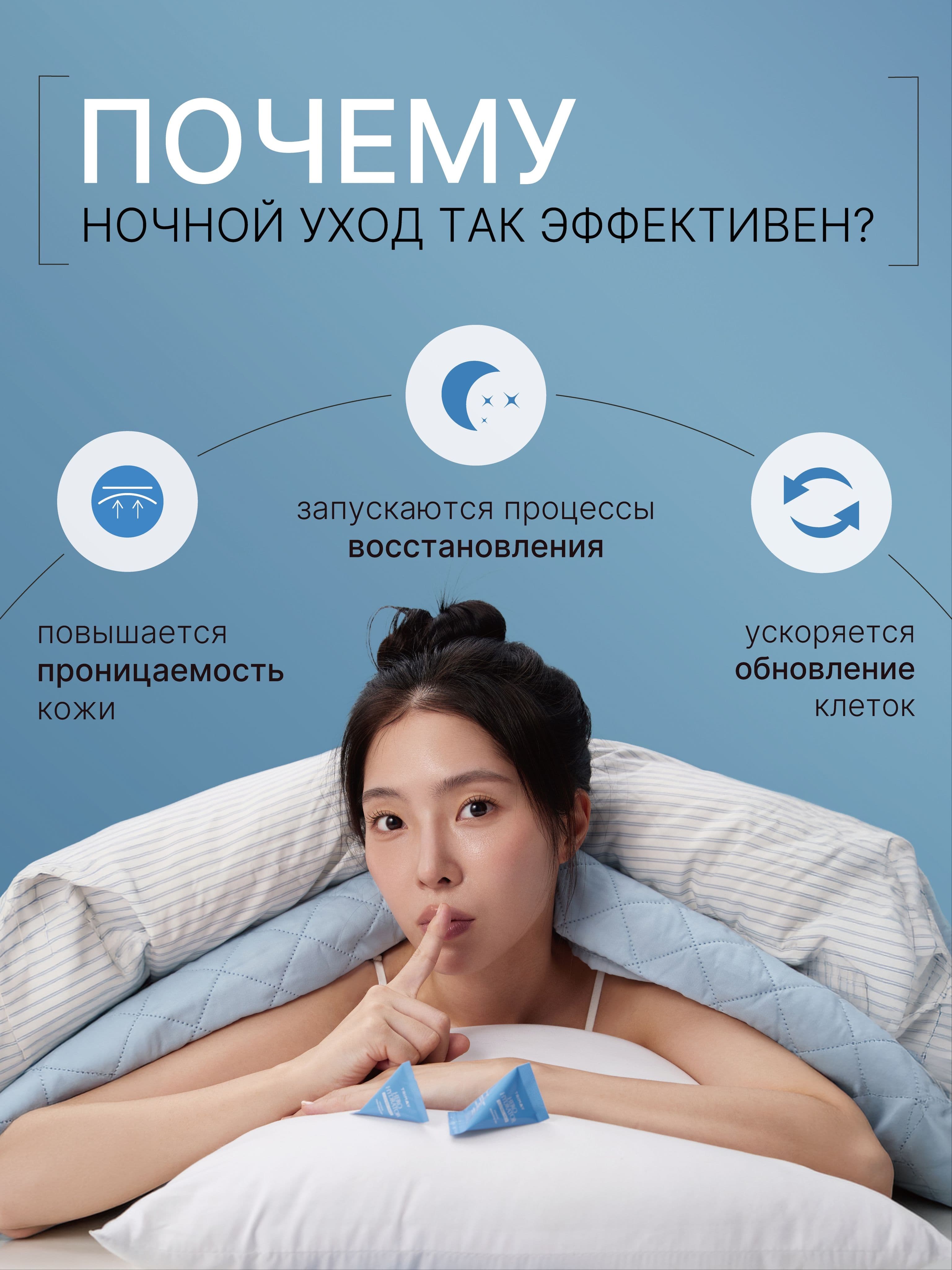 Увлажняющая ночная маска для лица с гиалуроновой кислотой Hero Hydrator Sleeping Pack, 3г*20шт — фото 4
