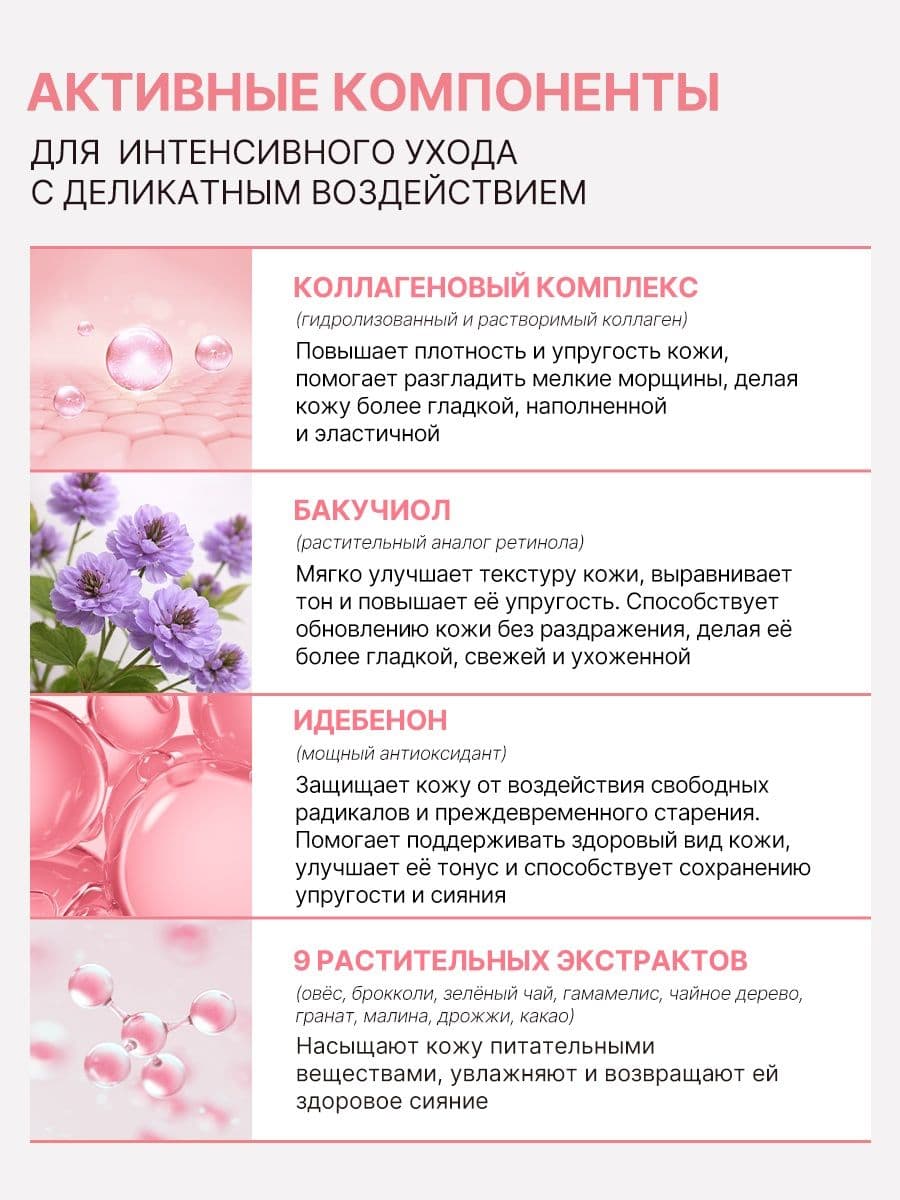 Питательная ночная маска с коллагеном и бакучиолом Enrich-lift Sleeping Pack, 3г * 20шт — фото 2