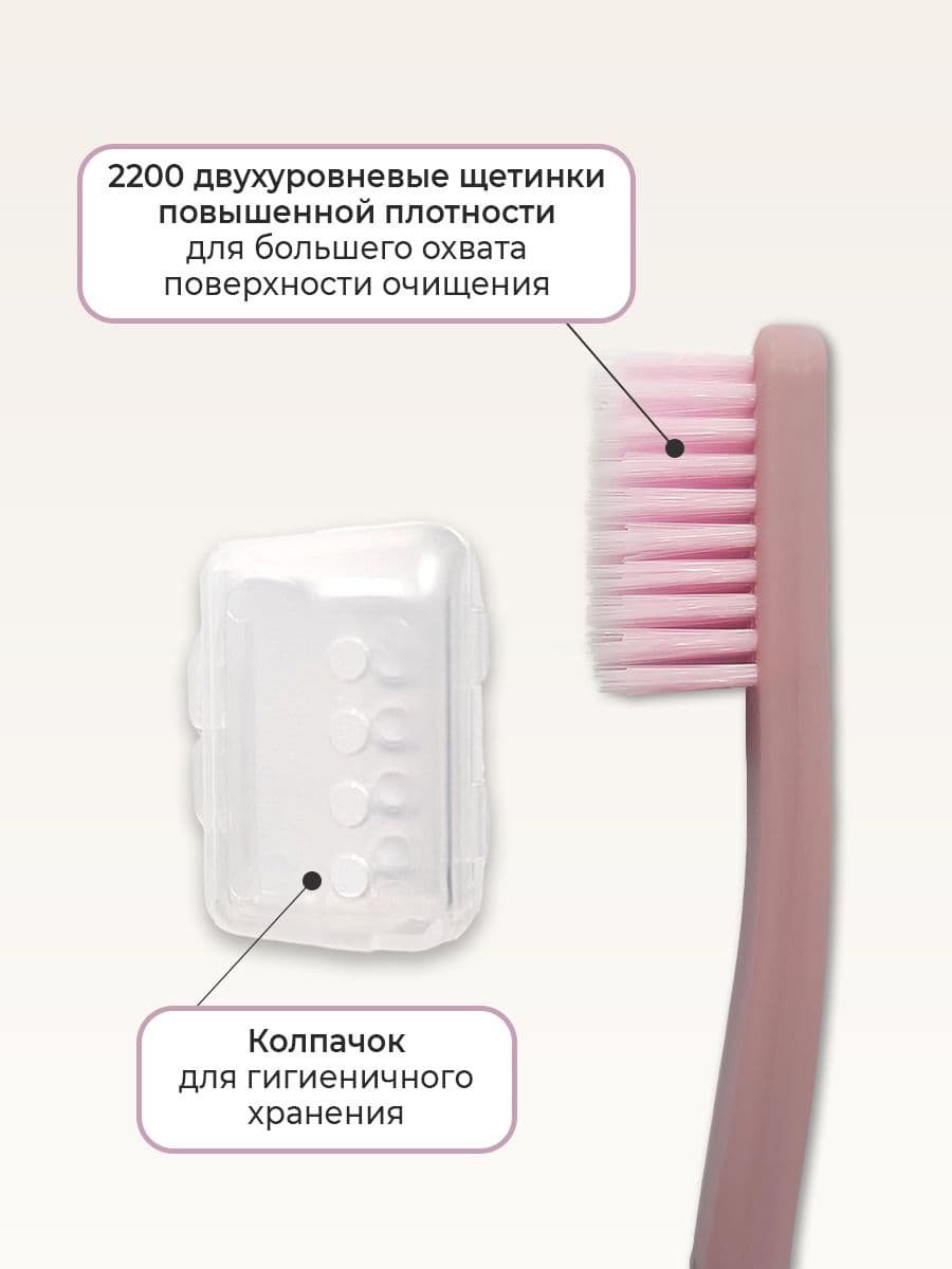 Зубная щетка мягкая щетина набор 2 шт. Toothbrush black pink fluorine — фото 5