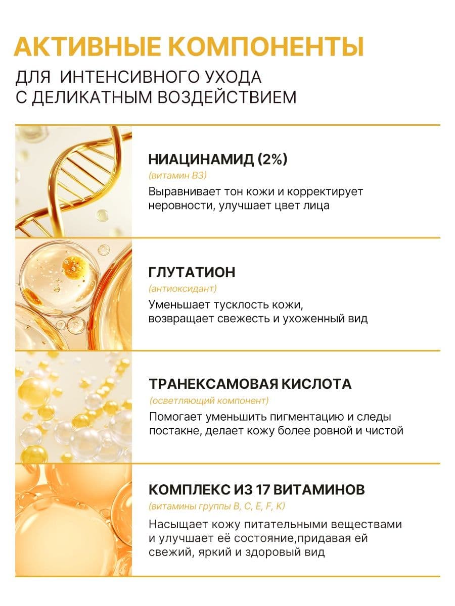Осветляющая ночная маска  с комплексом витаминов и ниацинамидом Wonder Vitamin Sleeping Pack, 3г*20шт — фото 2