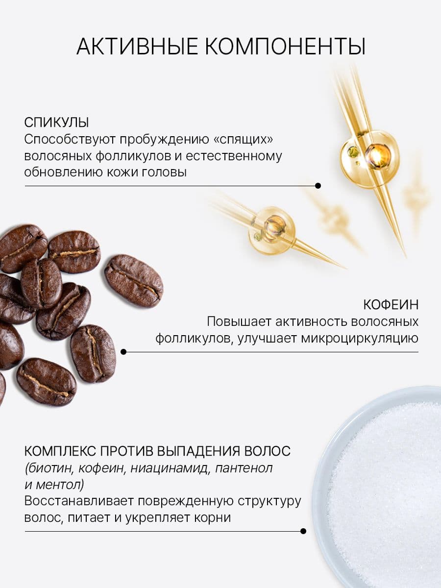 Бустер-сыворотка против выпадения волос с микроиглами Spicule Coffeine Anti-Hair Loss Boosting Serum, 40 мл — фото 2