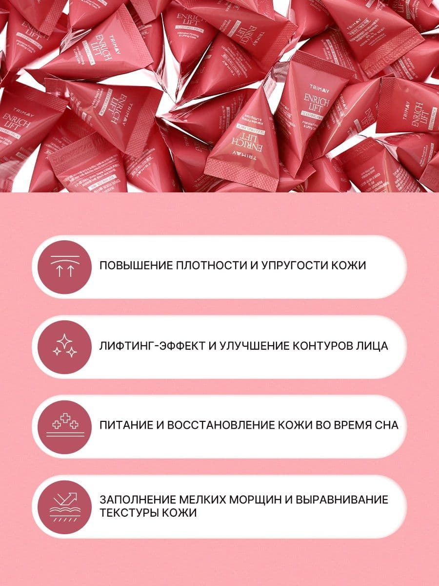 Питательная ночная маска с коллагеном и бакучиолом Enrich-lift Sleeping Pack, 3г * 20шт — фото 3